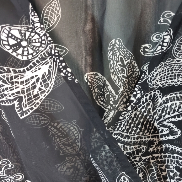 Torrid Floral Black and White Sheer Cover-up Dress 1 - Picture 4 of 10